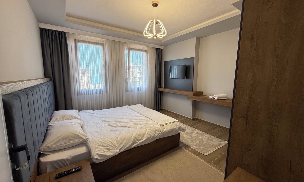 Surmene House | Modern 1+1 Daire - Otel konforunda eşyalı ve mutfaklı geniş alanlı daire