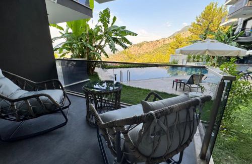 Fethiye Apartment | Stylish Lounge Apartment with Pool & Views